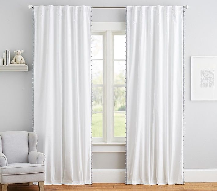 Cotton Pom Pom Blackout Curtain Panel 30"x63" thumbnail 2