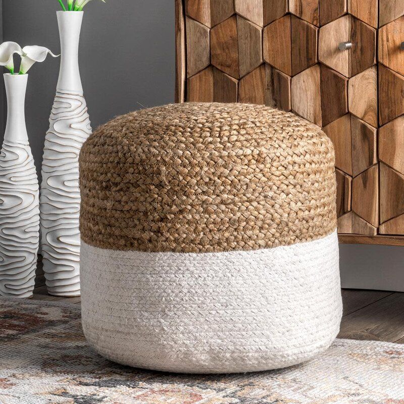 Otis 18'' Wide Round Pouf Ottoman Sand & Stable™ thumbnail 2