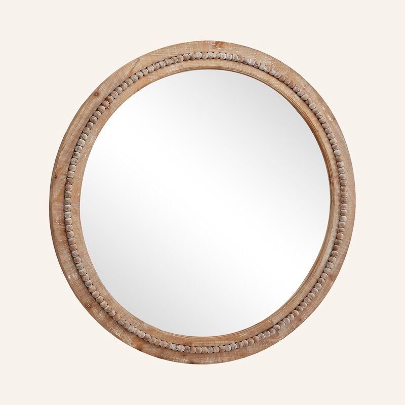 Elle Round Wood Accent Mirror thumbnail 2