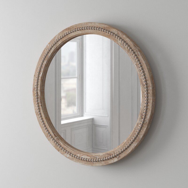 Elle Round Wood Accent Mirror thumbnail 3