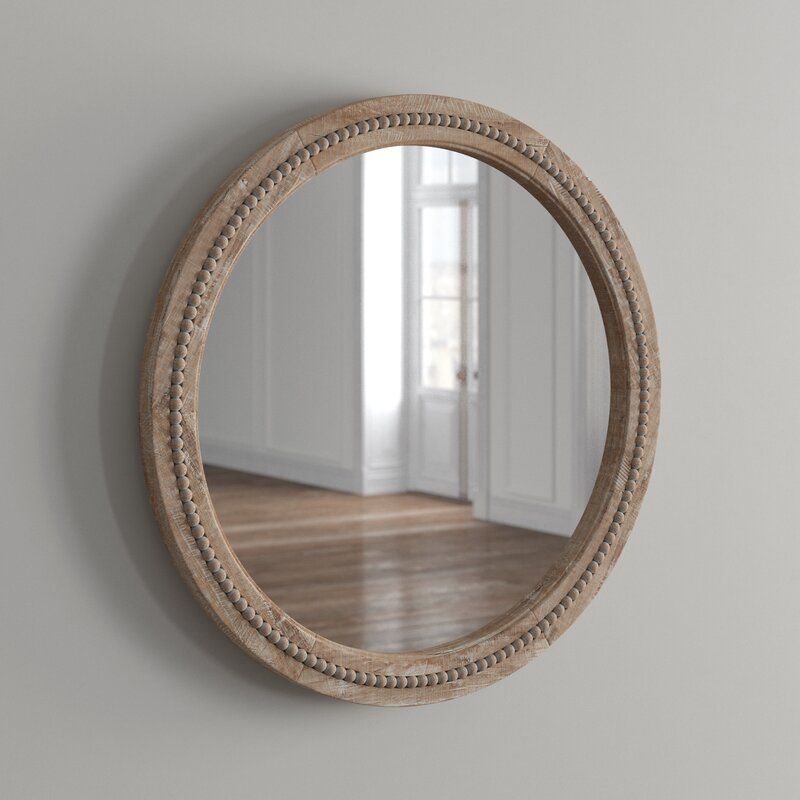 Elle Round Wood Accent Mirror thumbnail 4