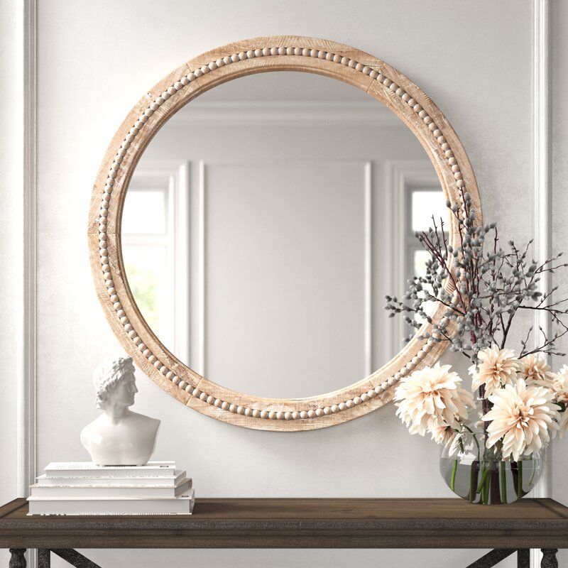 Elle Round Wood Accent Mirror thumbnail 7