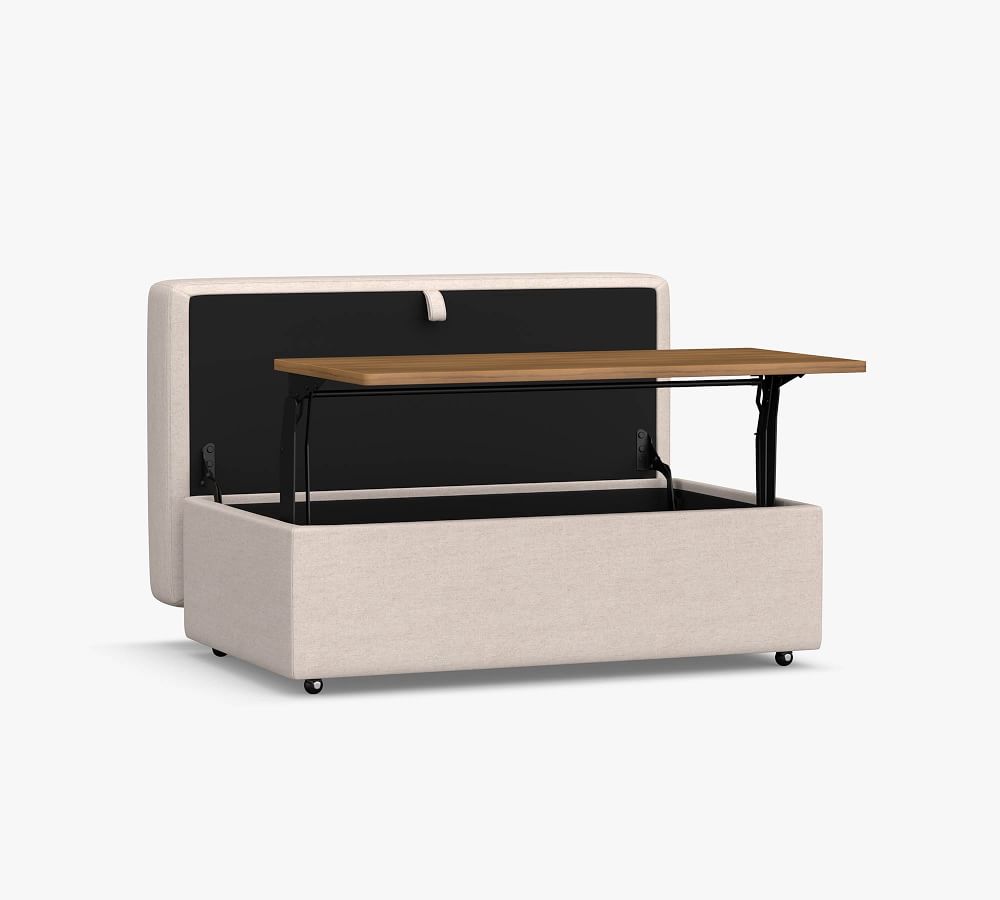 Big Sur Square Arm Upholstered Storage Ottoman with Pull Out Table thumbnail 12