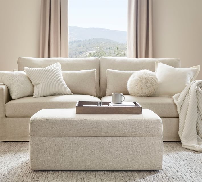 Big Sur Square Arm Upholstered Storage Ottoman with Pull Out Table thumbnail 2