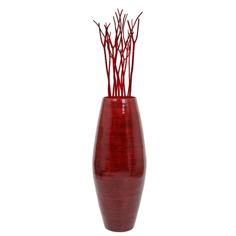 Red Teebar Wood Floor Vase thumbnail 3