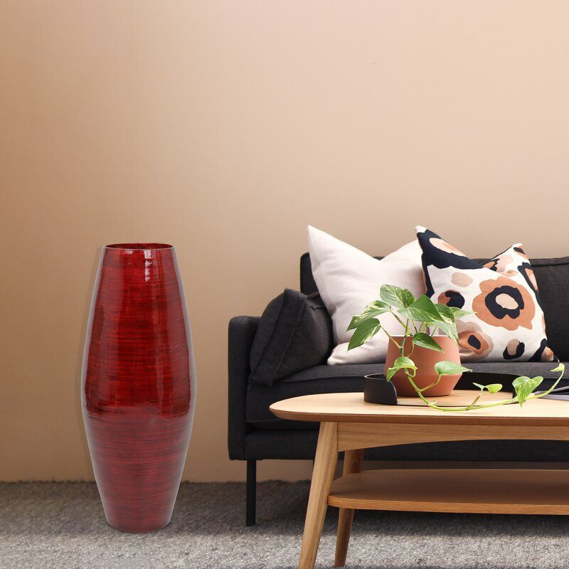 Red Teebar Wood Floor Vase thumbnail 4