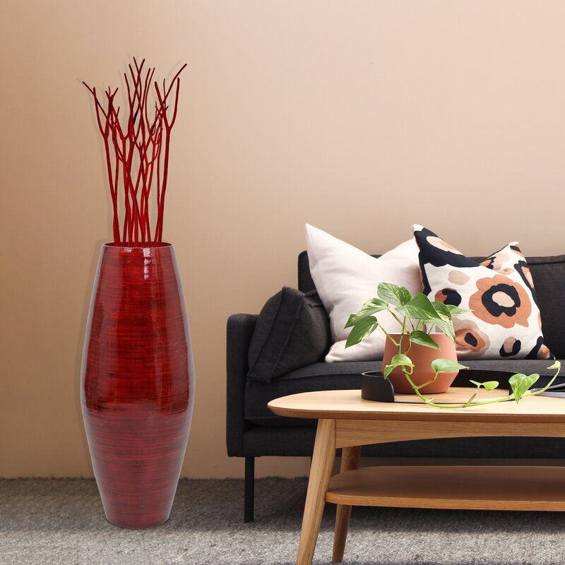 Red Teebar Wood Floor Vase thumbnail 5