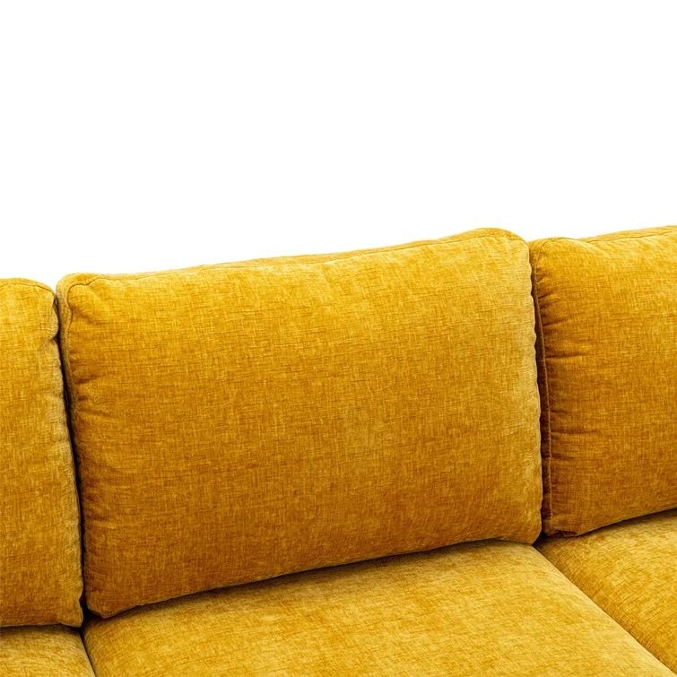 Velvet Symmetrical Stationary Sofa and Chaise Sectional thumbnail 4