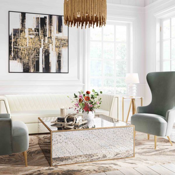 Zara Mirrored Large Coffee Table thumbnail 2