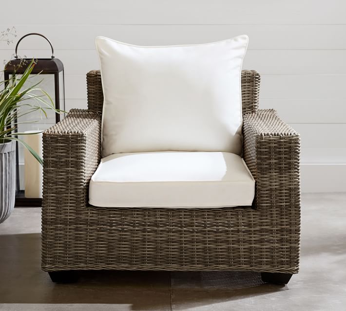 Torrey All-Weather Wicker Square Arm Lounge Chair thumbnail 2