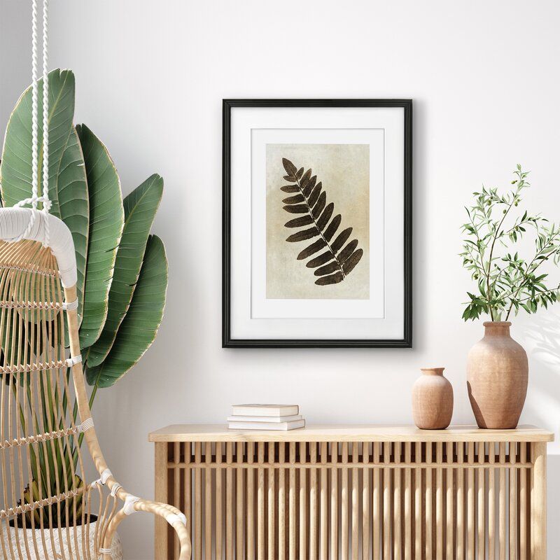 Sepia Leaf Collage Picture Frame Painting With Frame thumbnail 2