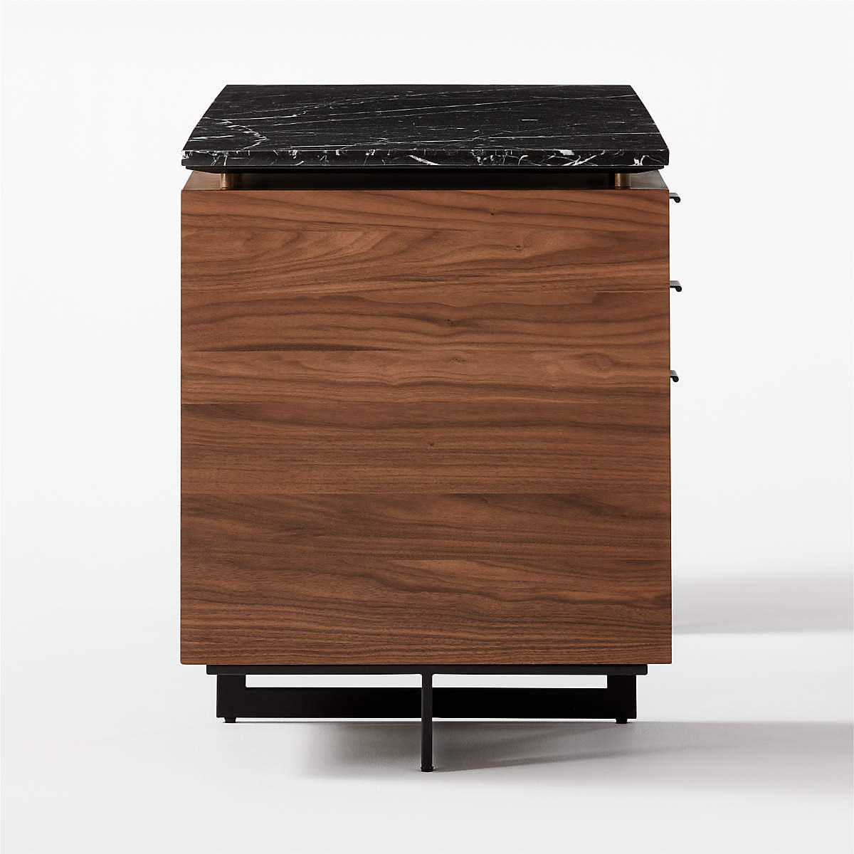Fullerton Modular Black Desk with Two Walnut Drawers thumbnail 4