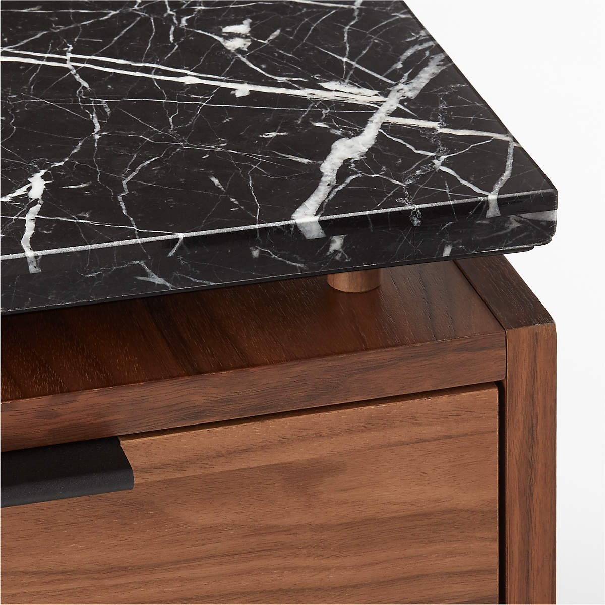 Fullerton Modular Black Desk with Two Walnut Drawers thumbnail 5