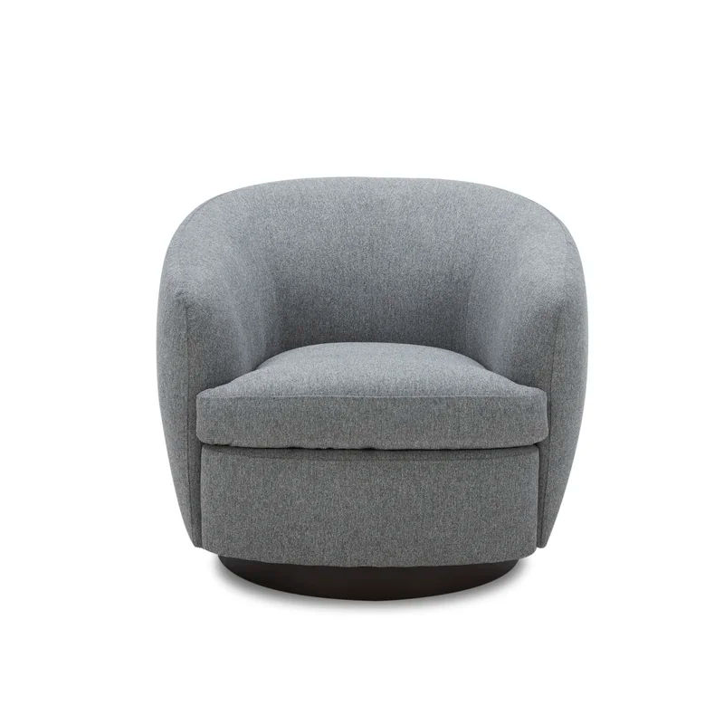 Marcy 34 Wide Polyester Swivel Barrel Chair thumbnail 2