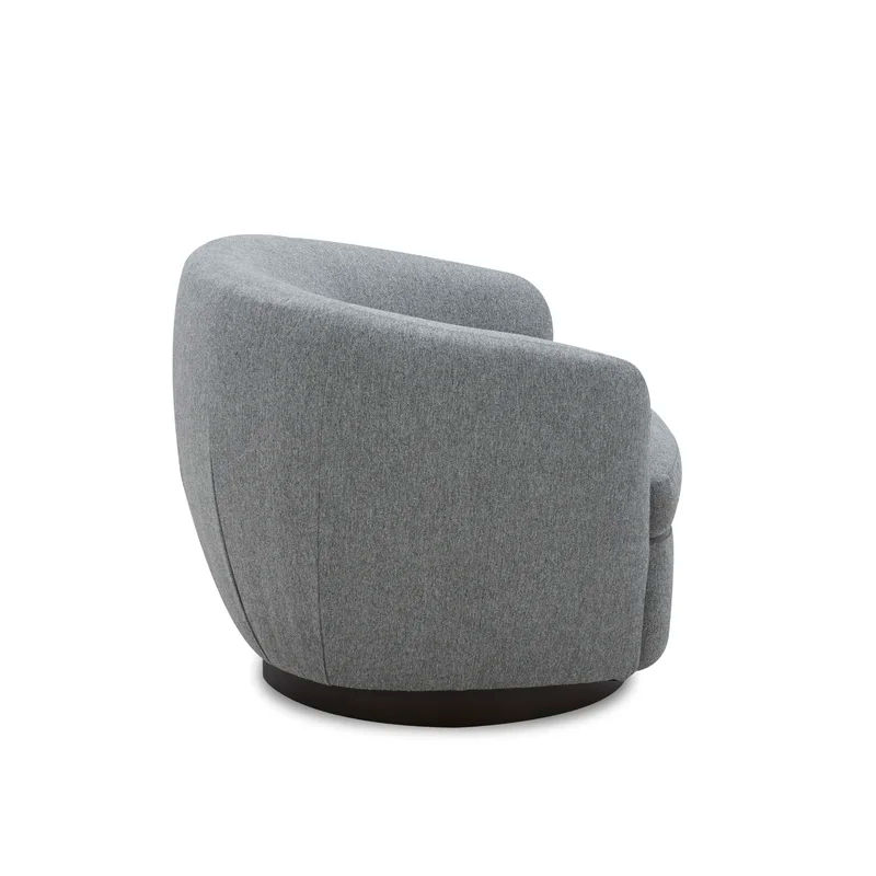 Marcy 34 Wide Polyester Swivel Barrel Chair thumbnail 3