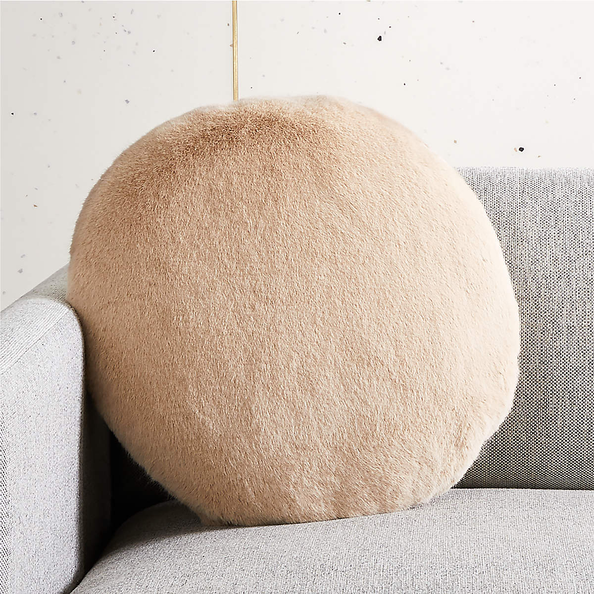Harlee Light Brown Round Pillow Without Insert 16"x16" thumbnail 2