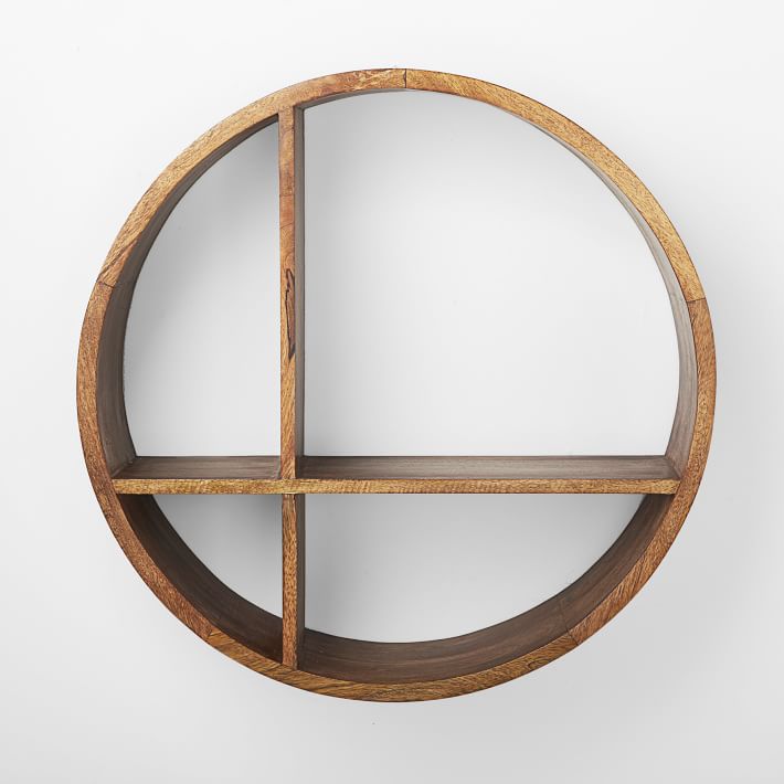 Round Shaped Wood Wall Shelves thumbnail 2