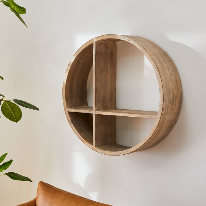 Round Shaped Wood Wall Shelves thumbnail 3