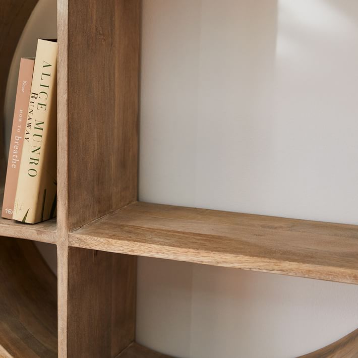 Round Shaped Wood Wall Shelves thumbnail 5
