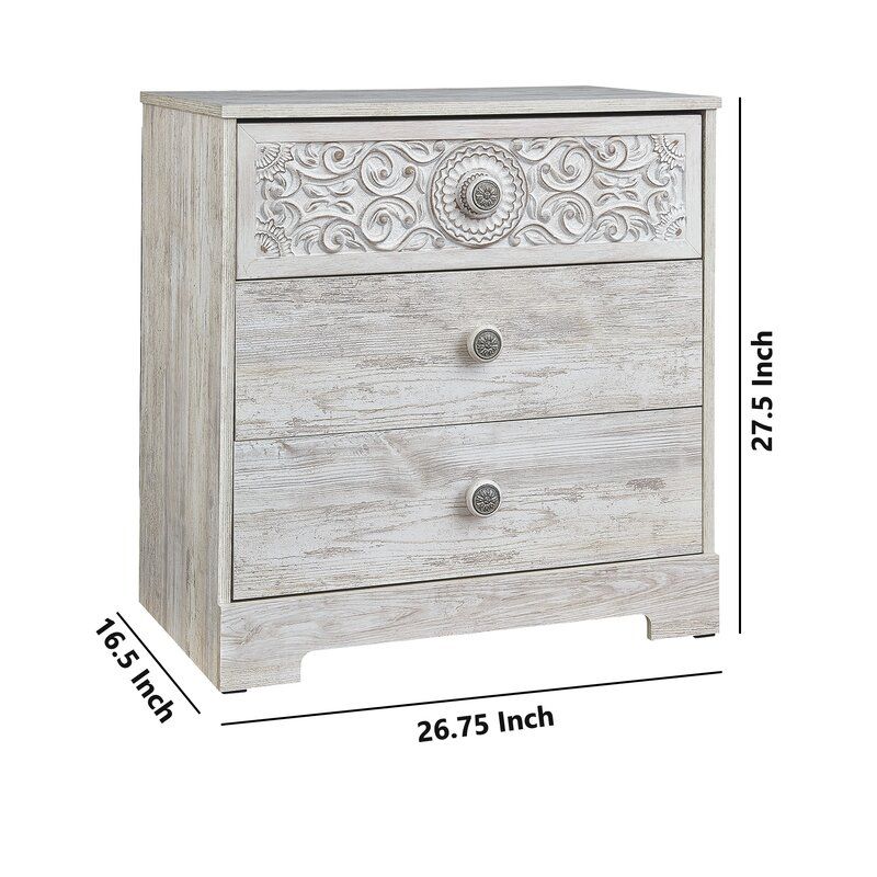 Guin 3 Drawer Solid Wood Chest thumbnail 6