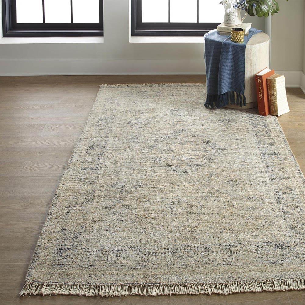 Lily Global Bazaar Brown Wool Geometric Patterned Rug 9'x12' thumbnail 2