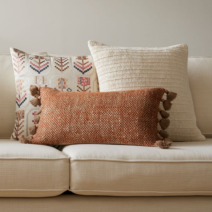 Embroidered Floral Fragment Pillow Cover No Insert-18''x18'' thumbnail 6