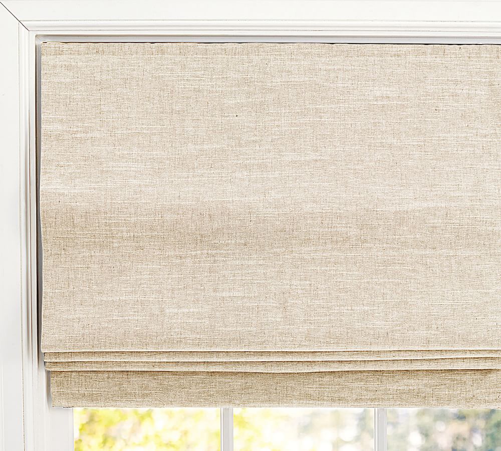 Emery Linen Cordless Roman Shade 26"x21"  thumbnail 2