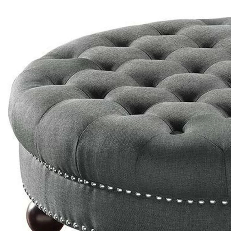 Valazquez Tufted Round Cocktail Ottoman thumbnail 2