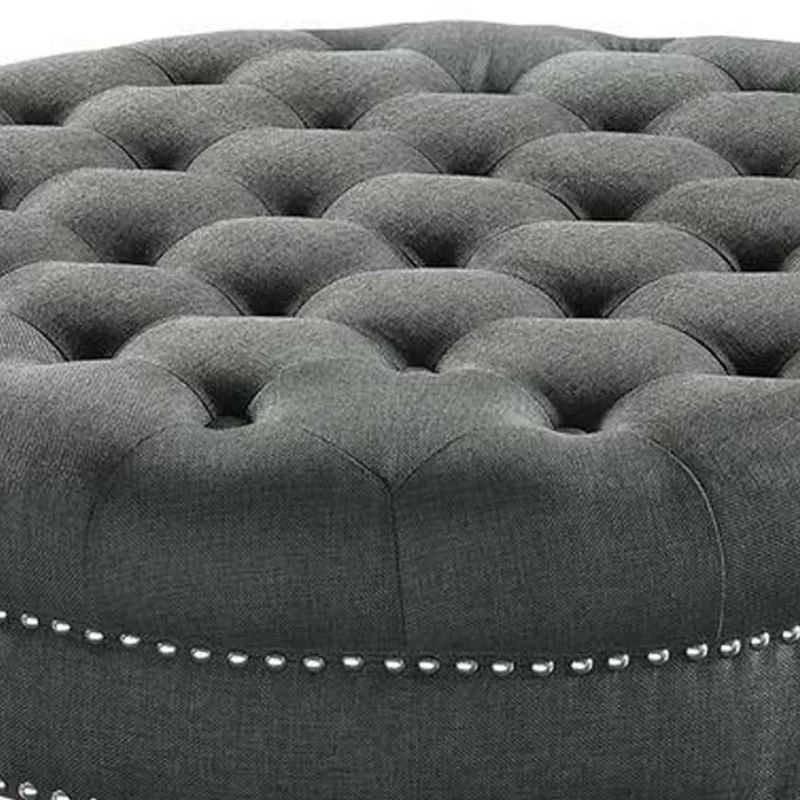 Valazquez Tufted Round Cocktail Ottoman thumbnail 3