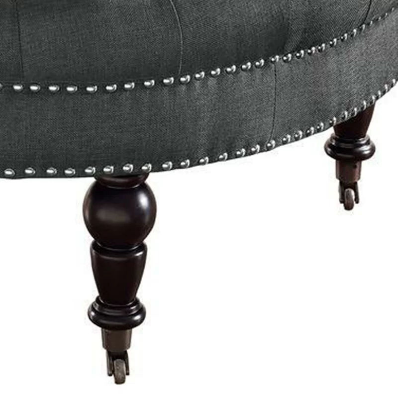 Valazquez Tufted Round Cocktail Ottoman thumbnail 4