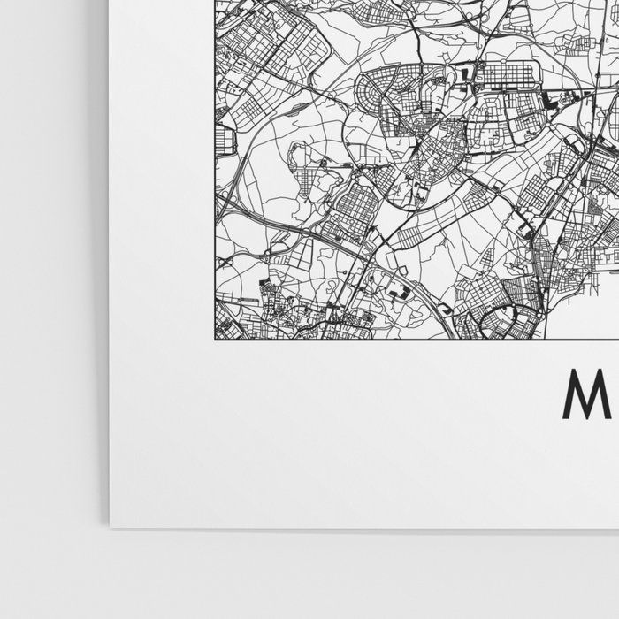 Madrid White Map Poster Unframed-18"x24" thumbnail 3