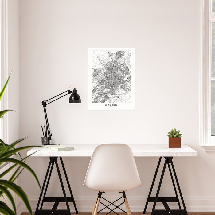 Madrid White Map Poster Unframed-18"x24" thumbnail 4
