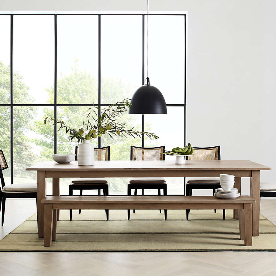 Basque Light Brown Solid Wood Dining Bench thumbnail 3