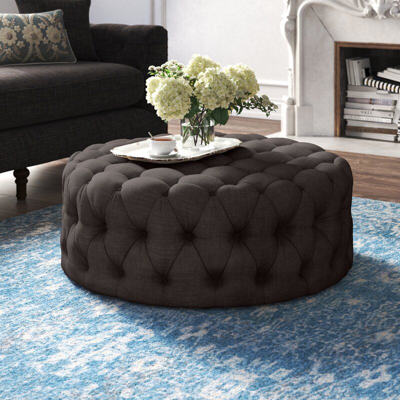 Acklen Tufted Round Cocktail Ottoman thumbnail 4
