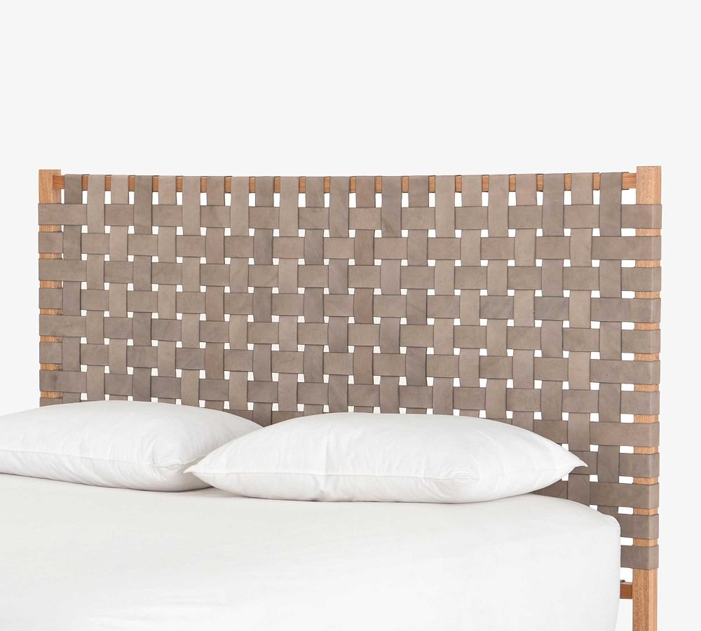 Bardill Woven Leather Headboard Natural Rosa Morada Smoke Gray-King thumbnail 2