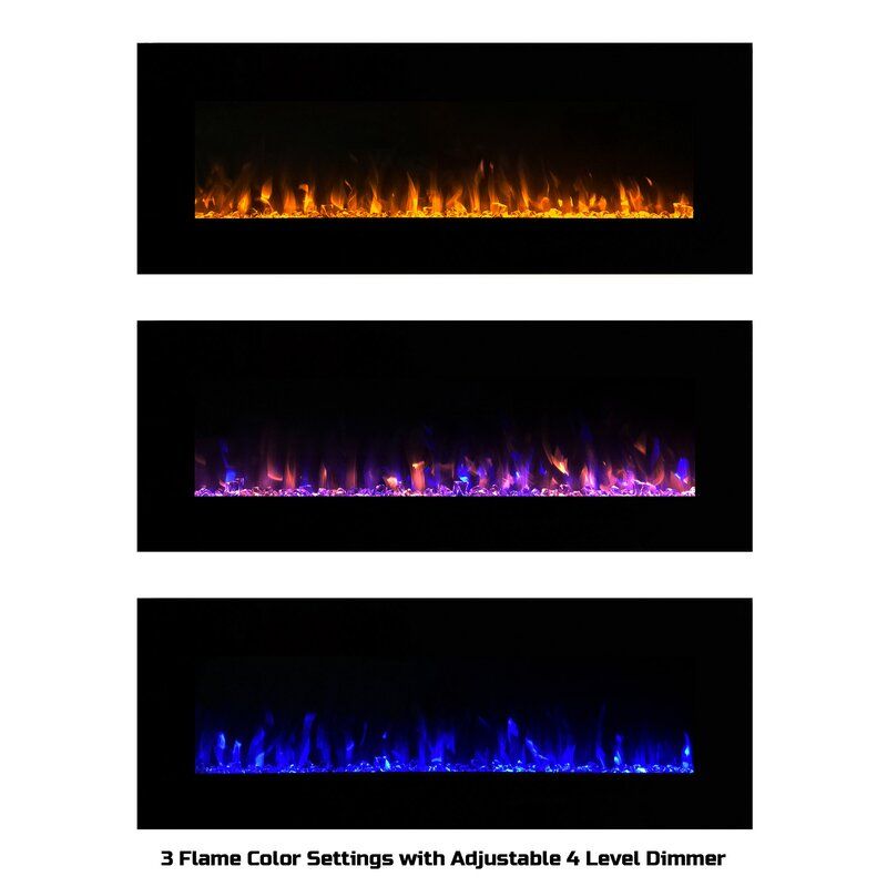 Quevedo Surface Wall Mounted Electric Fireplace thumbnail 3
