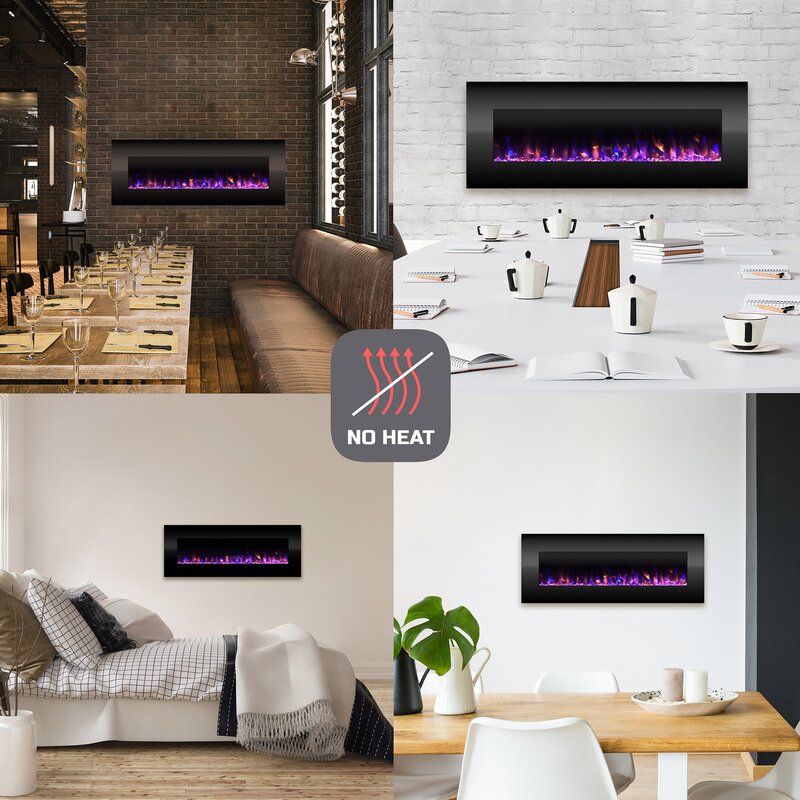 Quevedo Surface Wall Mounted Electric Fireplace thumbnail 6