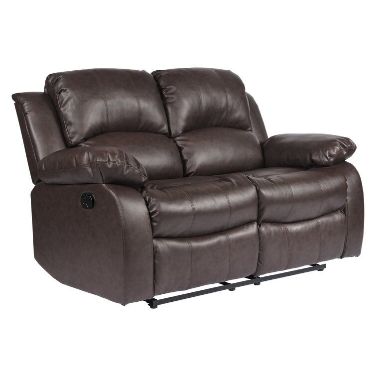 Mccubbin Faux Leather Pillow Top Arm Reclining Loveseat thumbnail 3