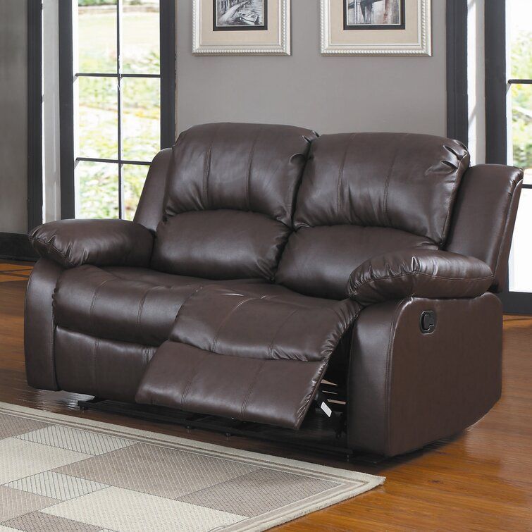 Mccubbin Faux Leather Pillow Top Arm Reclining Loveseat thumbnail 4