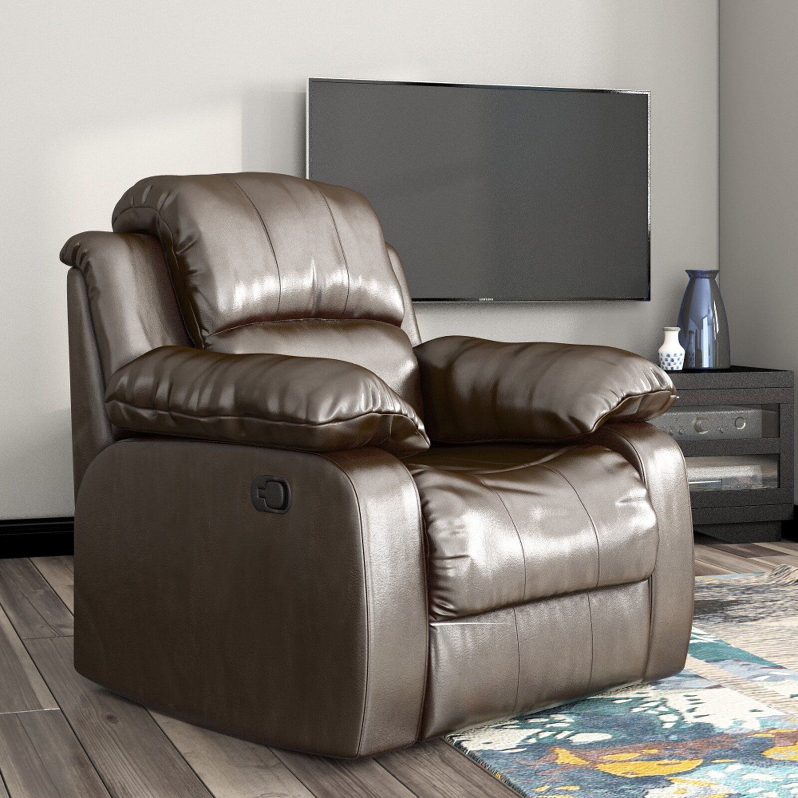 Mccubbin Faux Leather Manual Glider Standard Recliner thumbnail 2