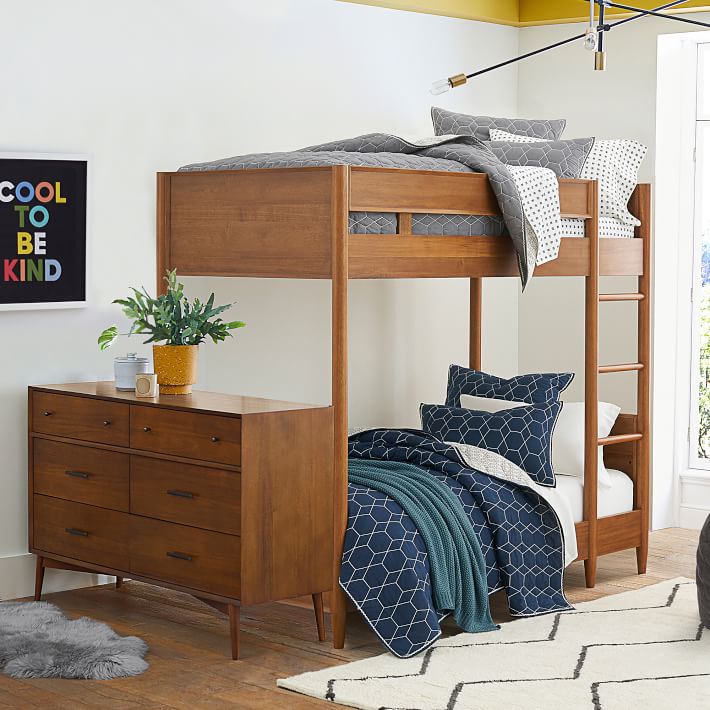 Mid Century Twin Bunk Bed Twin thumbnail 2