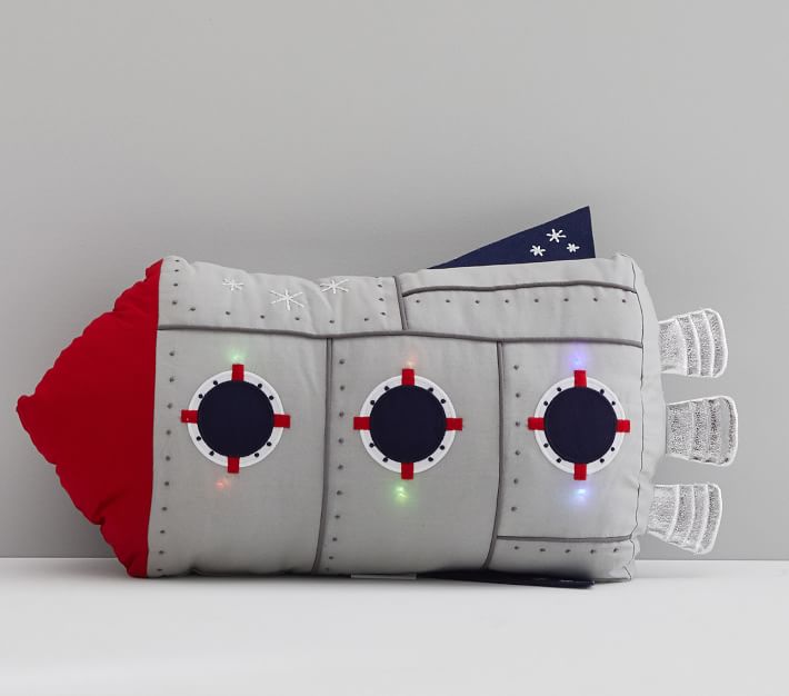 Light Up Rocket Pillow 20"x12" thumbnail 3