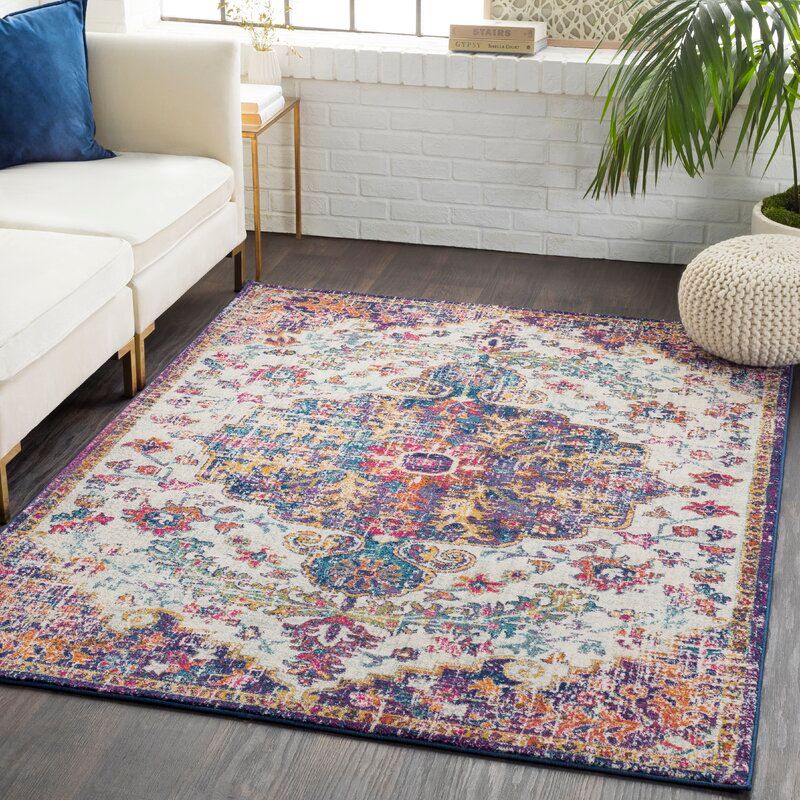 Hillsby Oriental Beige Saffron Garnet Dark Blue Area Rug-9'3"x12'6" thumbnail 4