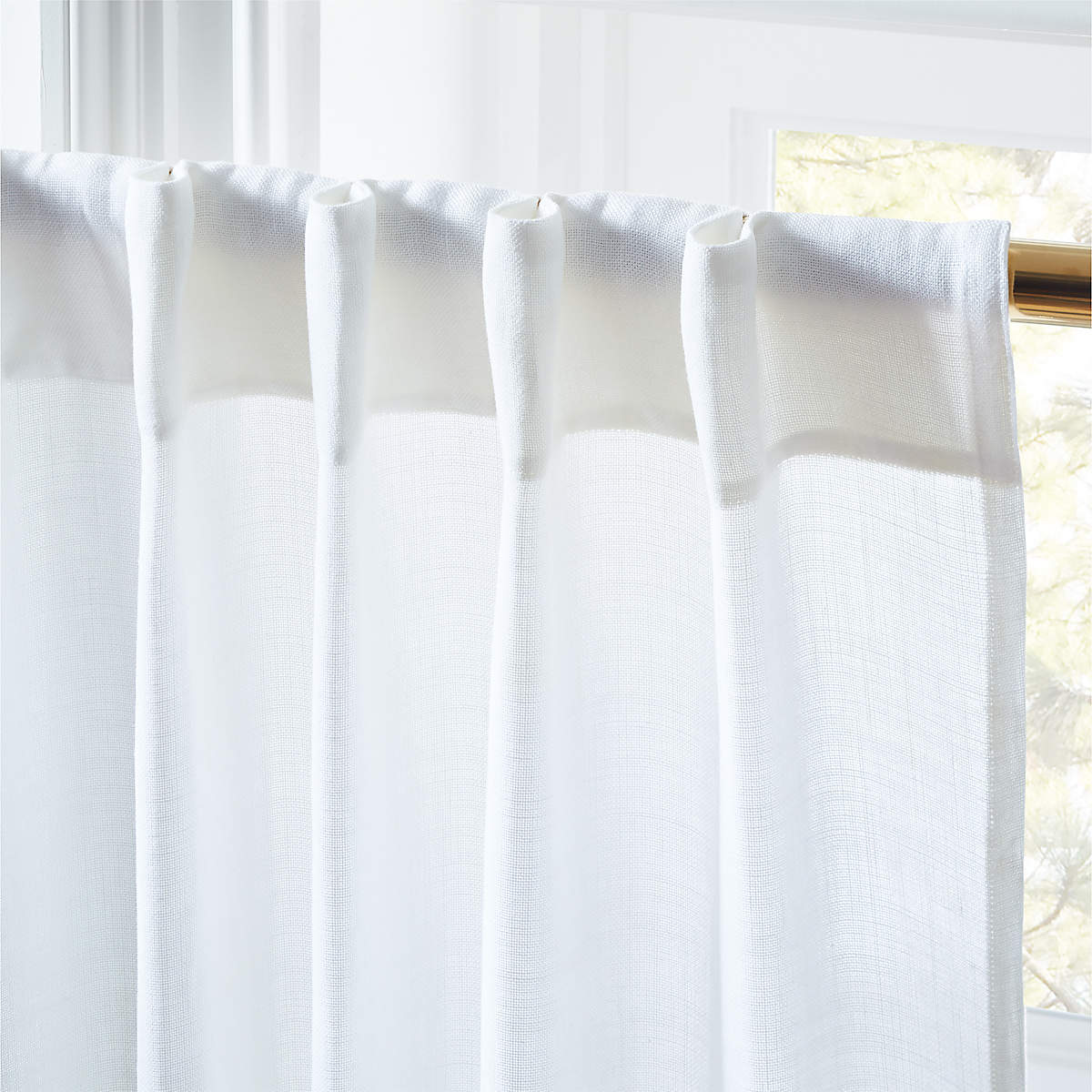 Heavyweight White Linen Curtain Panel-96" thumbnail 3