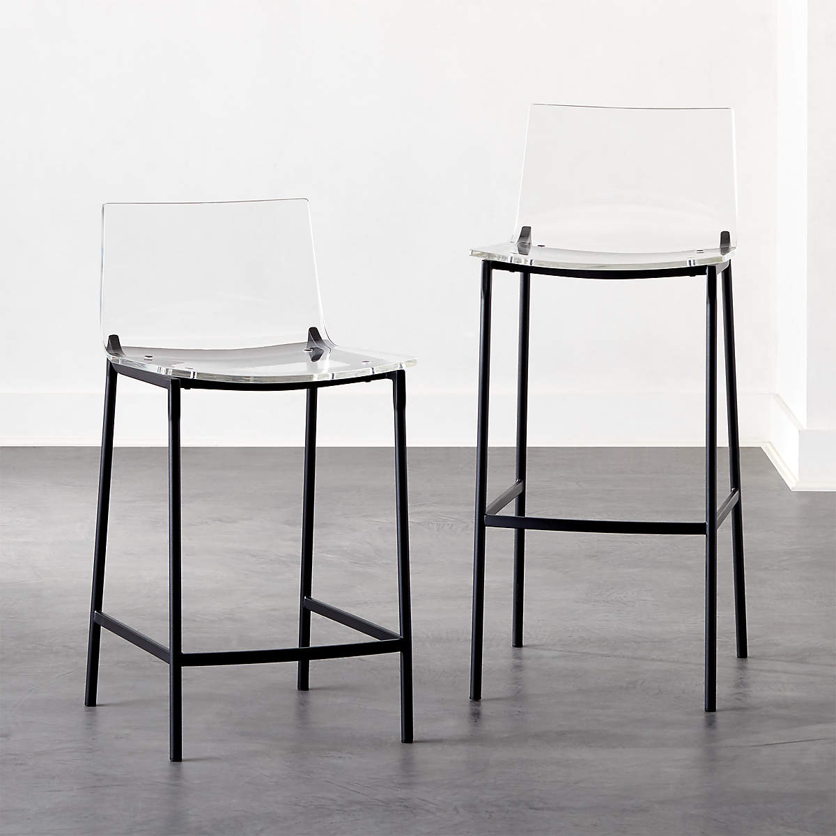 Chiaro Clear Counter Stool Black thumbnail 2