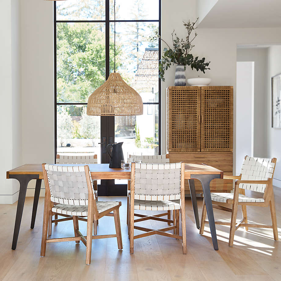 Taj White Woven Leather Dining Chair thumbnail 2