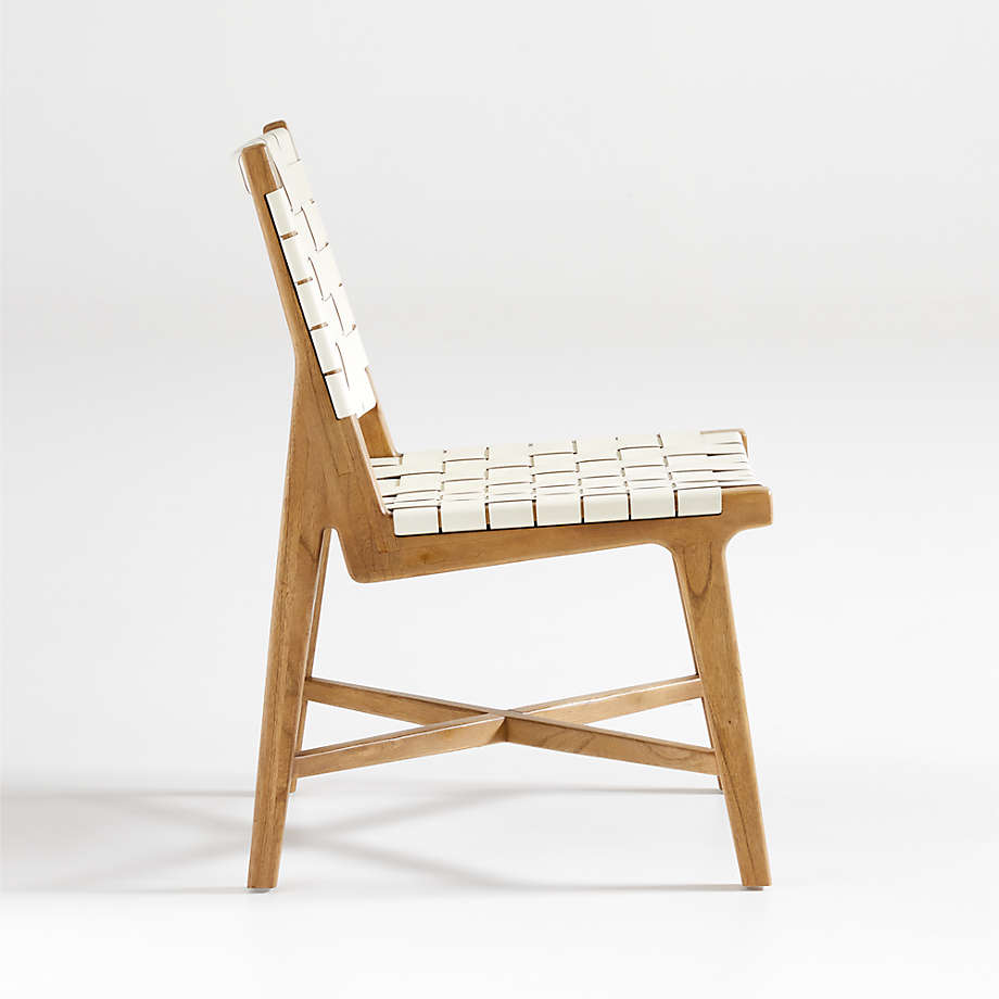 Taj White Woven Leather Dining Chair thumbnail 5