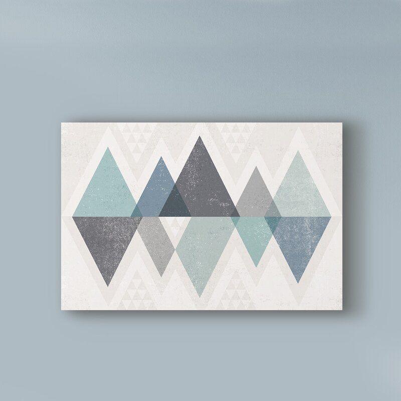 Veazey Mod Triangles II Blue Canvas Art Without Frame thumbnail 3
