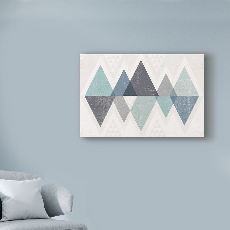 Veazey Mod Triangles II Blue Canvas Art Without Frame thumbnail 4