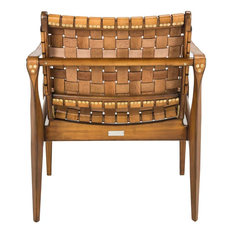 Soleil Solid Wood Genuine Leather Armchair thumbnail 5